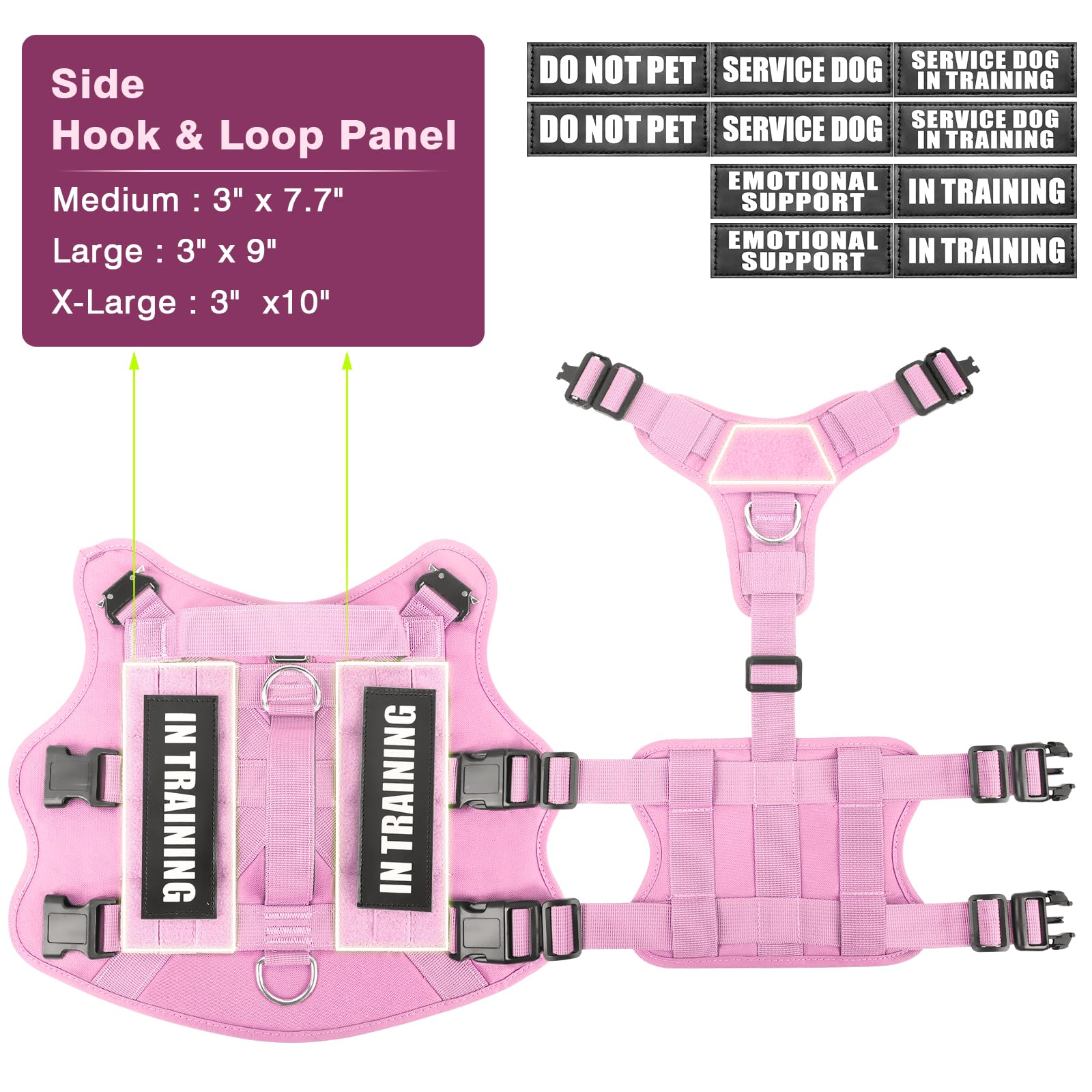 WINSEE sistema MOLLE lateral para accesorios, amplia capacidad de equipamiento