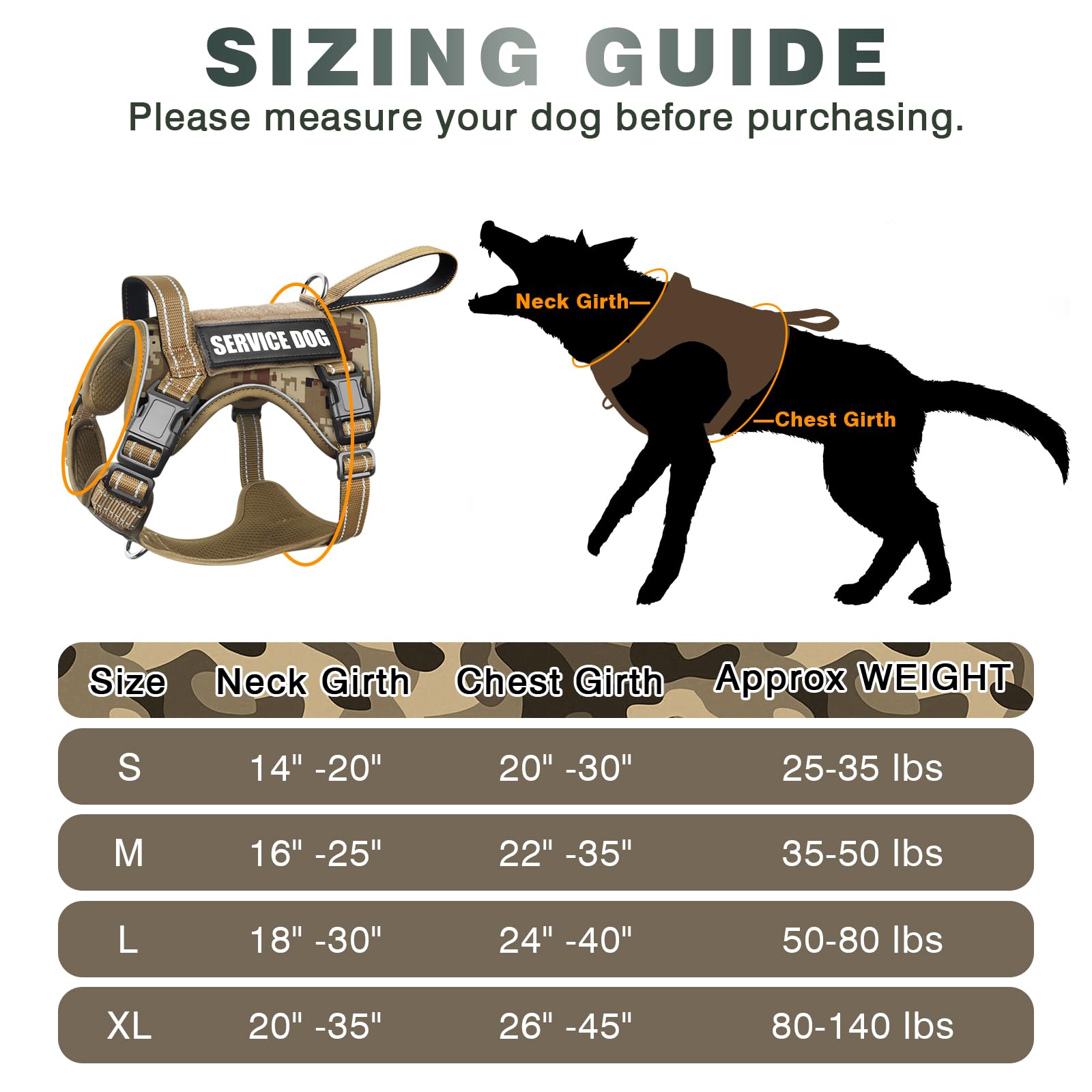 WINSEE Ajuste de tallas para perros medianos y grandes