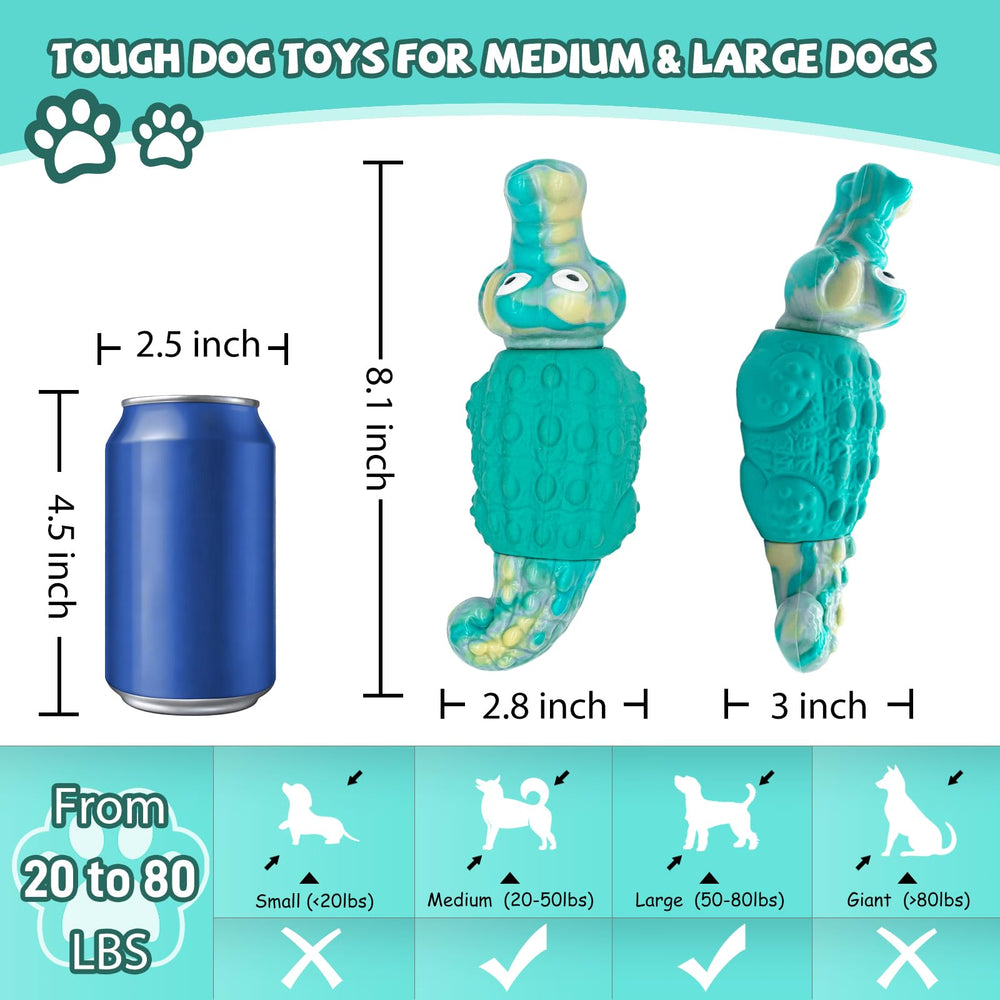 WinTour Juguete para perro, doble material, textura nailon y goma para masticar.