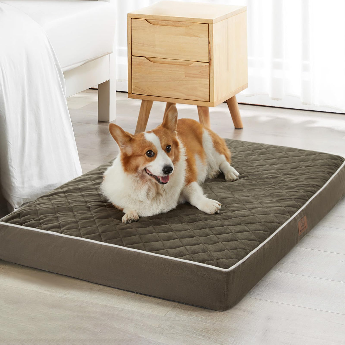 WNPETHOME cama ortopédica XL con superficie de terciopelo suave para comodidad nocturna.