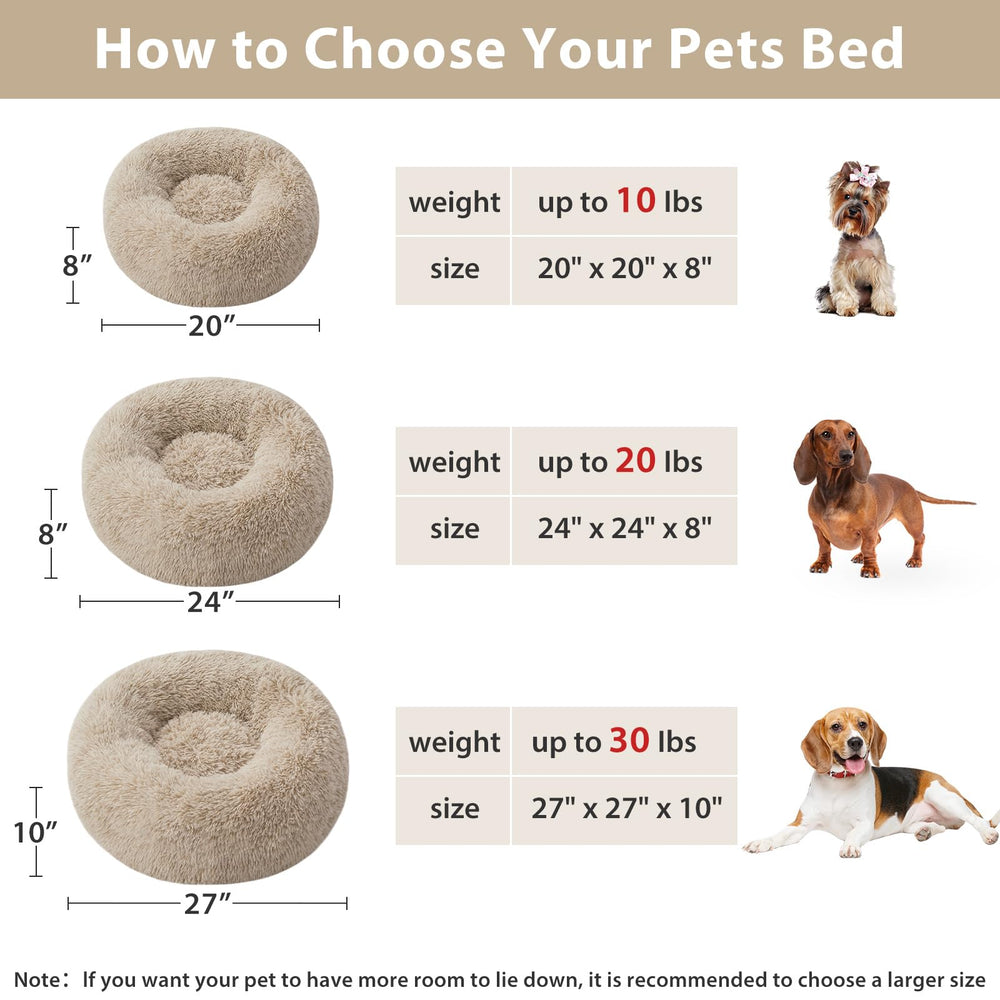 Cama para perro WNPETHOME, forma dona con bordes reforzados para confort.