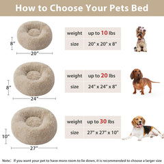 Cama para perro WNPETHOME, forma dona con bordes reforzados para confort.