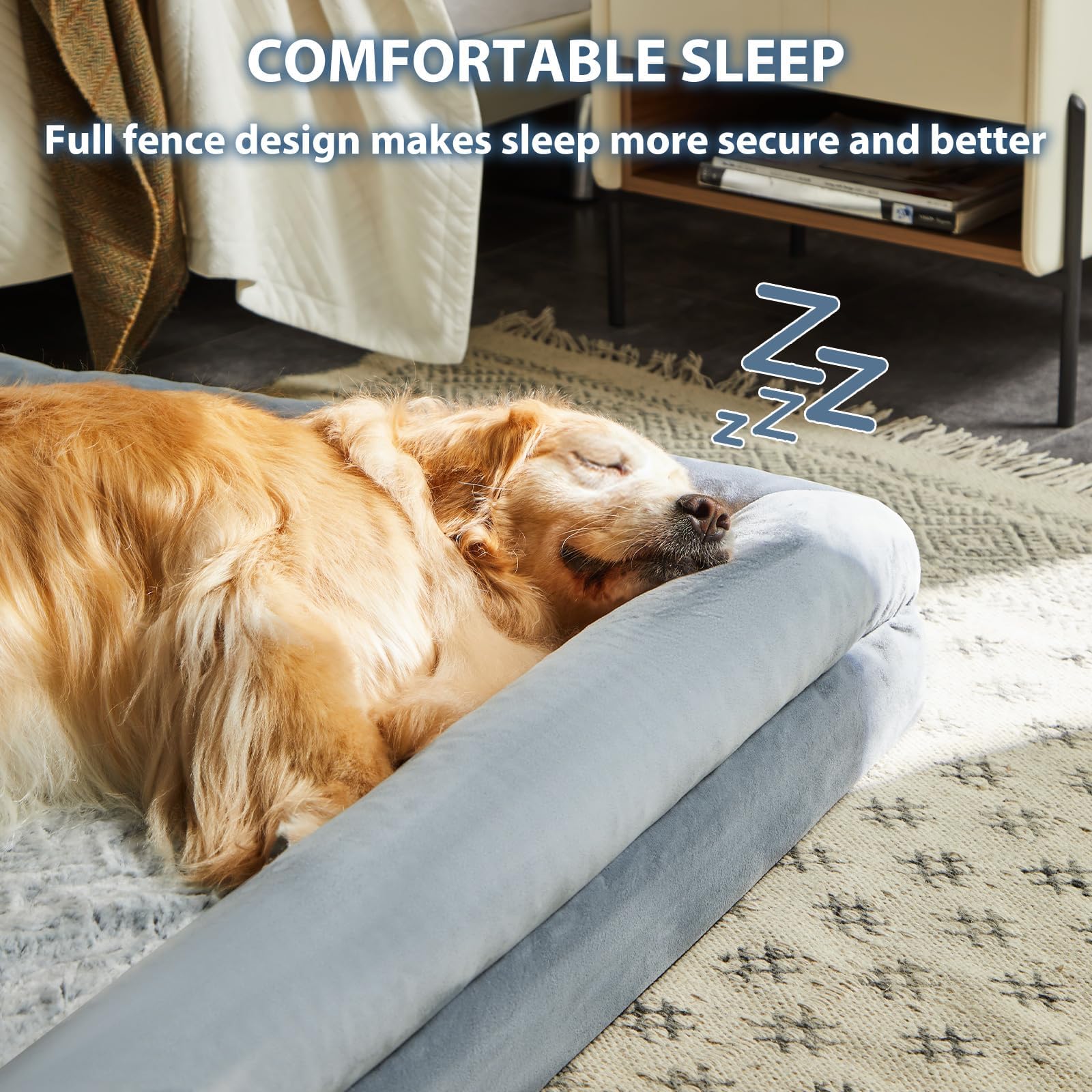 Almohadas laterales en la cama WNPETHOME para mayor confort y apoyo