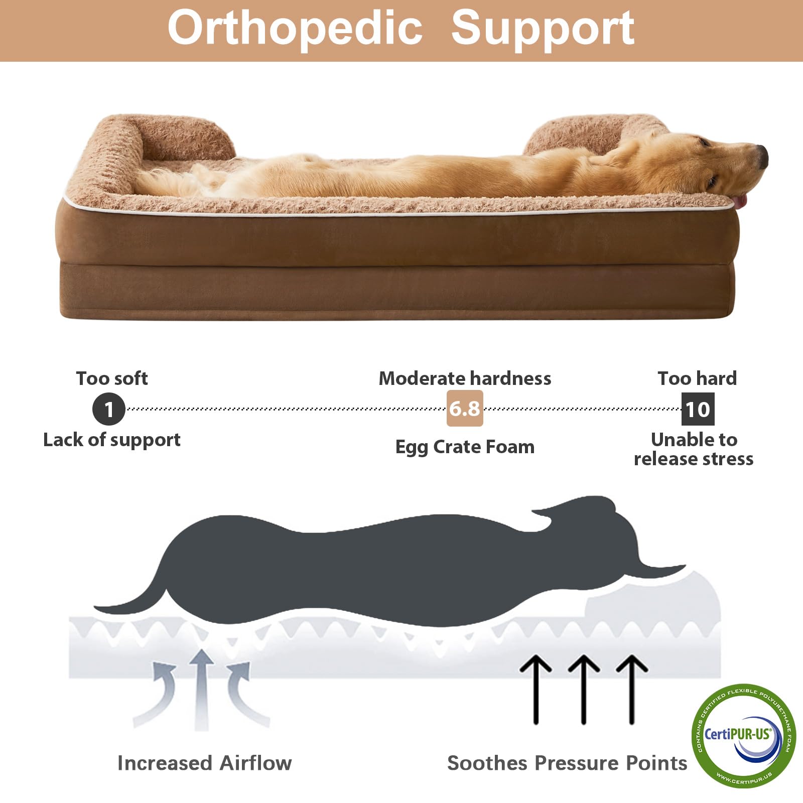 WNPETHOME cama para perros grandes con diseño tipo sofá para descanso cómodo.