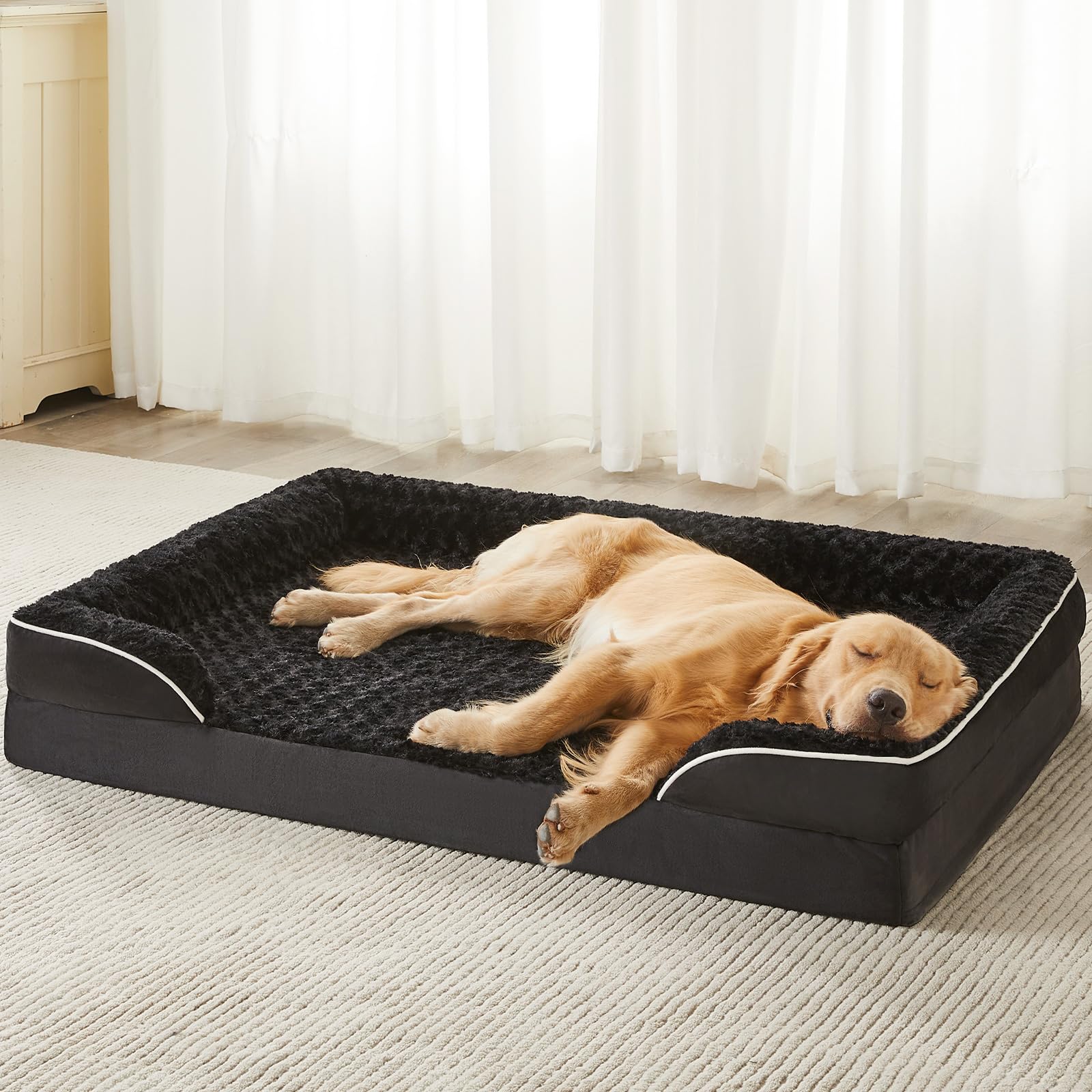 Cama WNPETHOME para perros grandes con diseño sofá y soporte de cuello