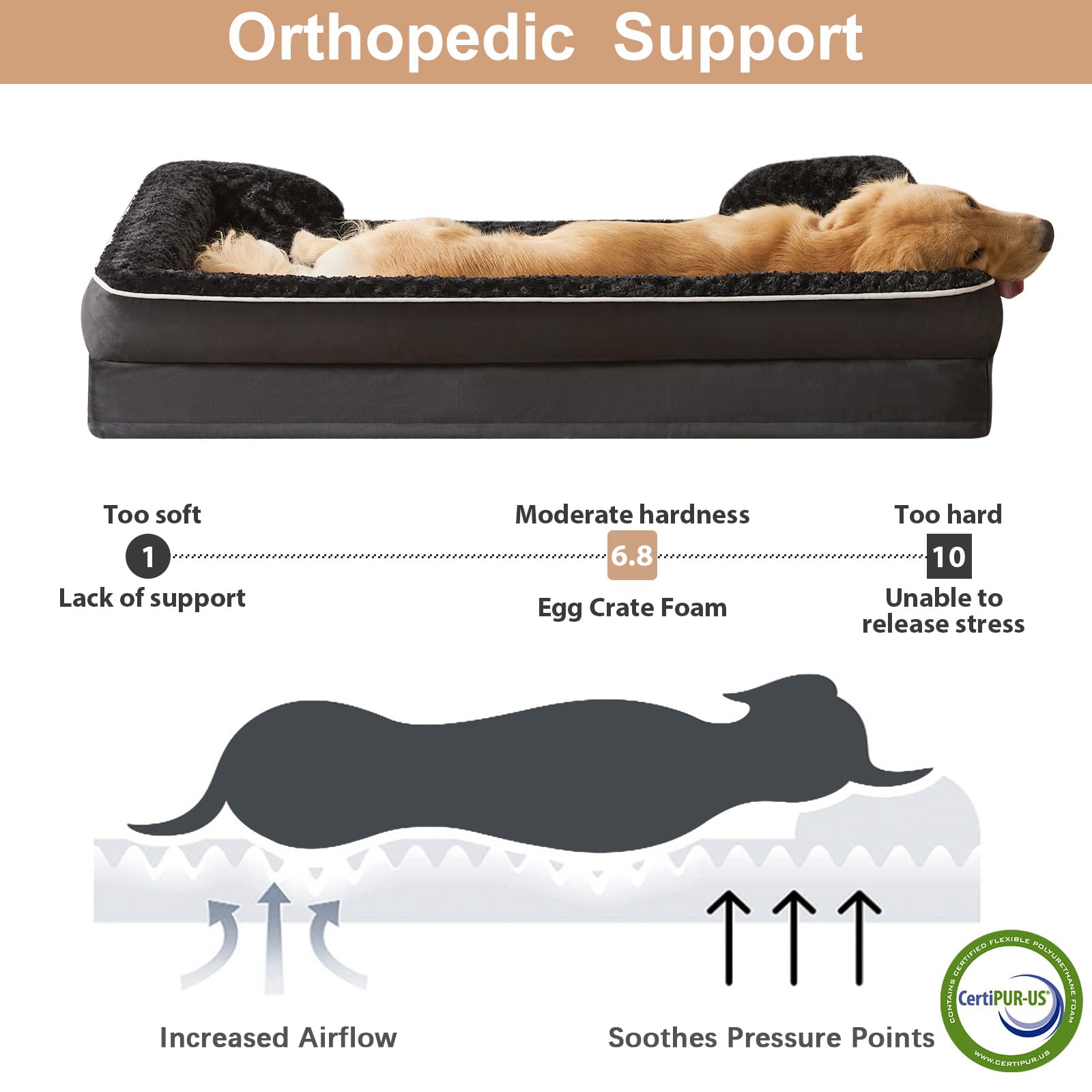 Cama WNPETHOME con tacto felpa rosado, suave y calmante para perros.