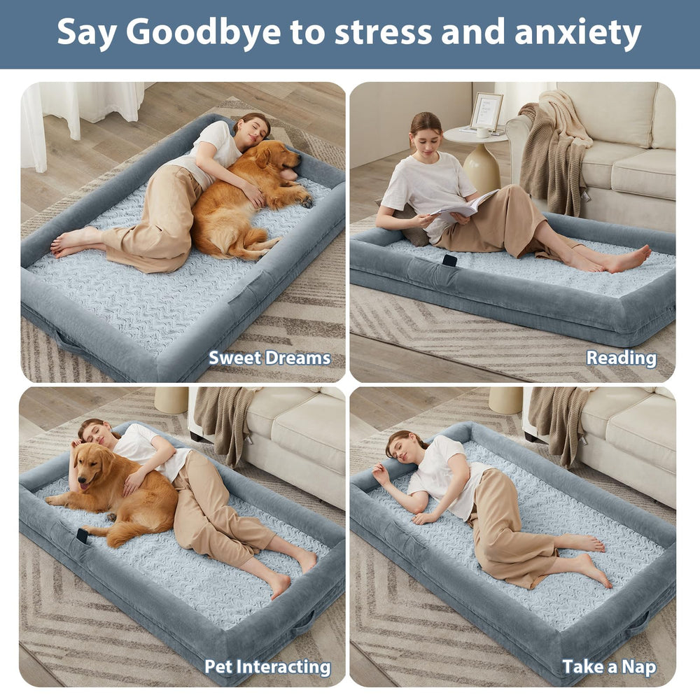 Dimensiones de la cama WNPETHOME: 71x46x7-5 pulgadas para perros grandes