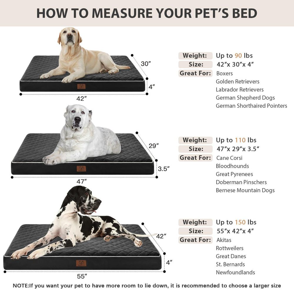 Cama para perros grandes 42x30x4 pulgadas de WNPETHOME