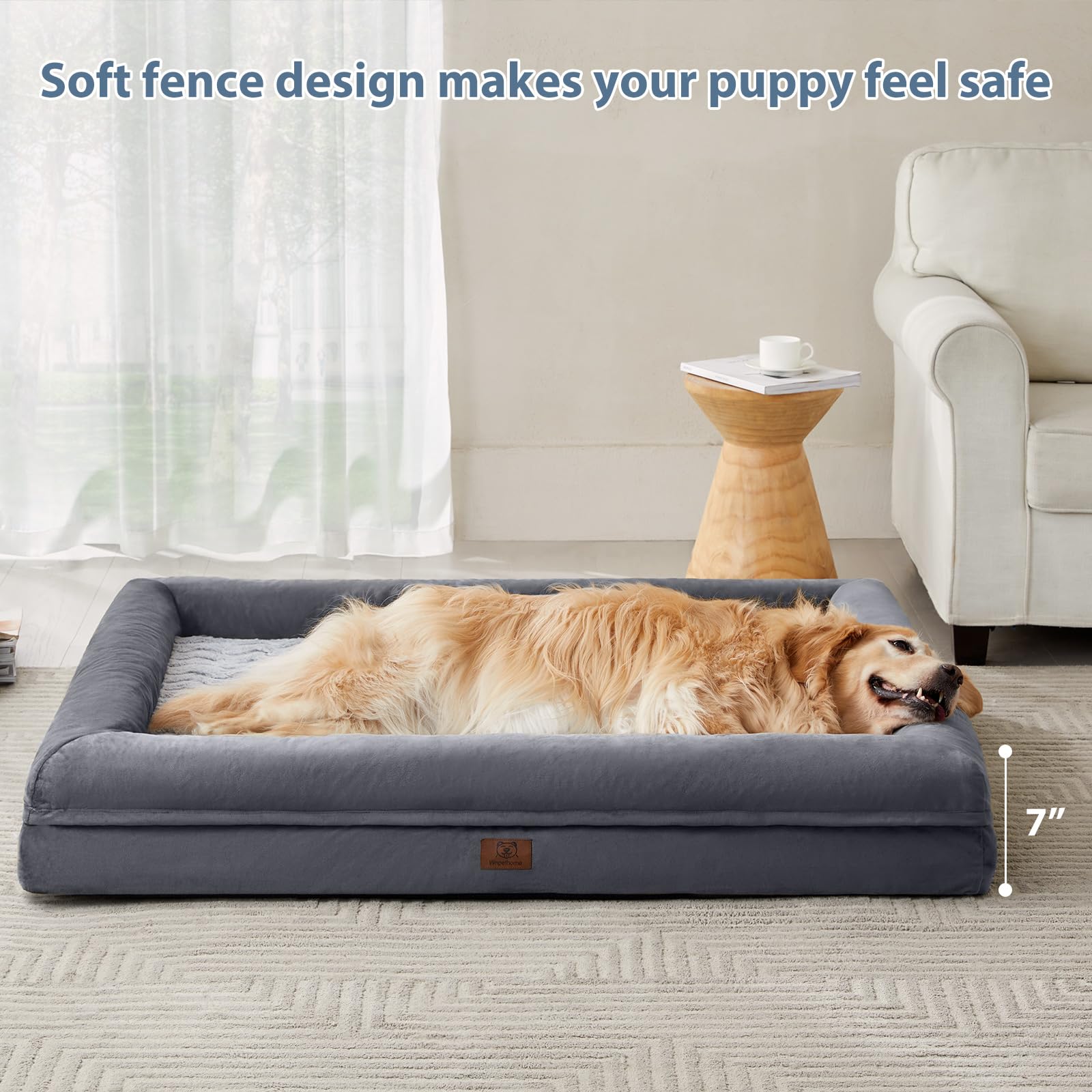 WNPETHOME cama XXL 45x35x7, medidas adecuadas para perros grandes.