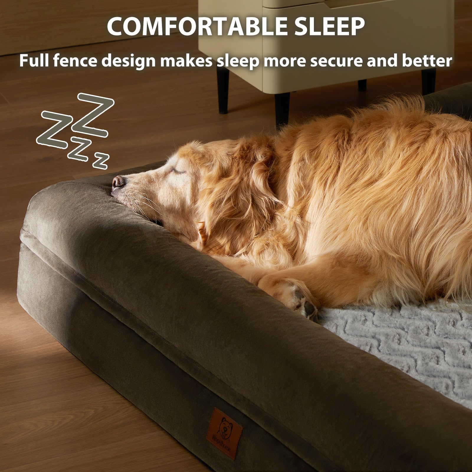 Cama para perros WNPETHOME XXXL con funda impermeable, ideal para proteger la espuma.