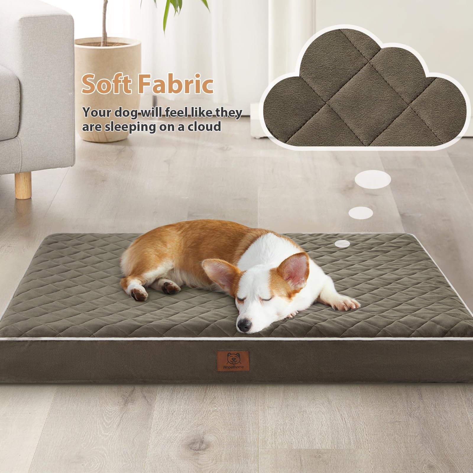 WNPETHOME cama perro con diseño acolchado para soporte cómodo.