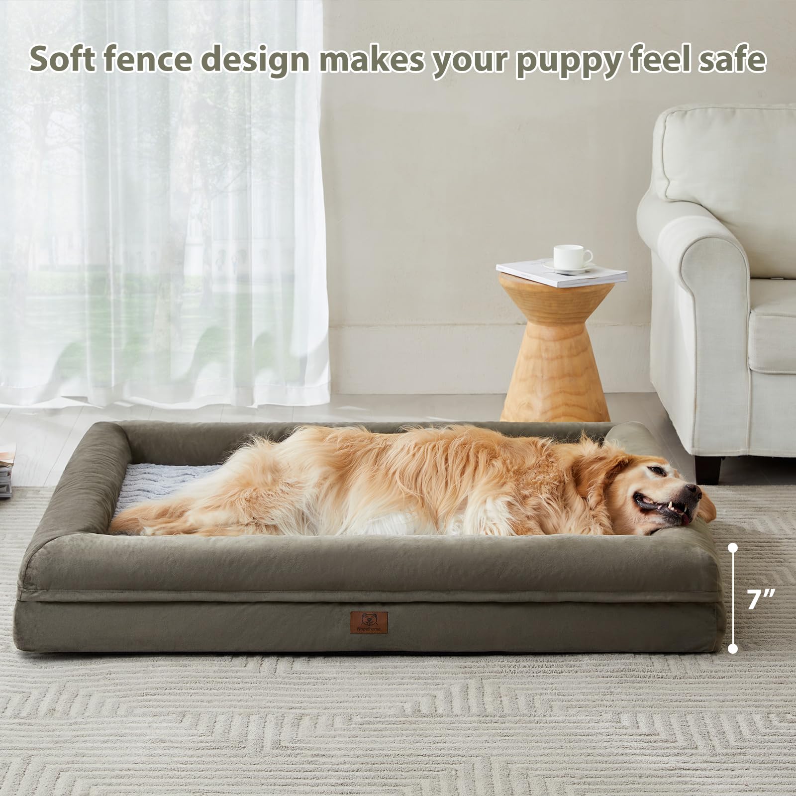 Base antideslizante en la cama para perros, evitando desplazamientos