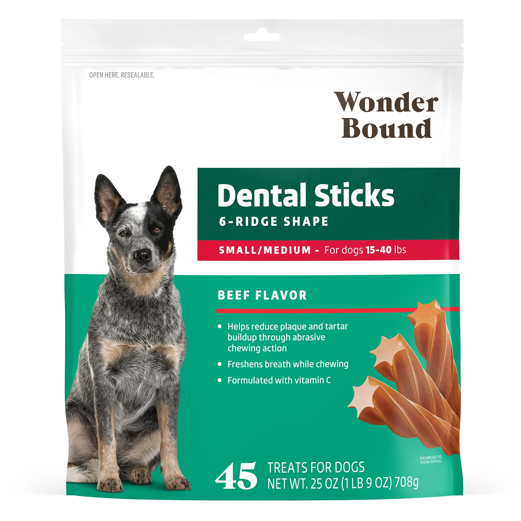 Wonder Bound Bâtonnets Dentaires Boeuf – emballage pratique pour chien