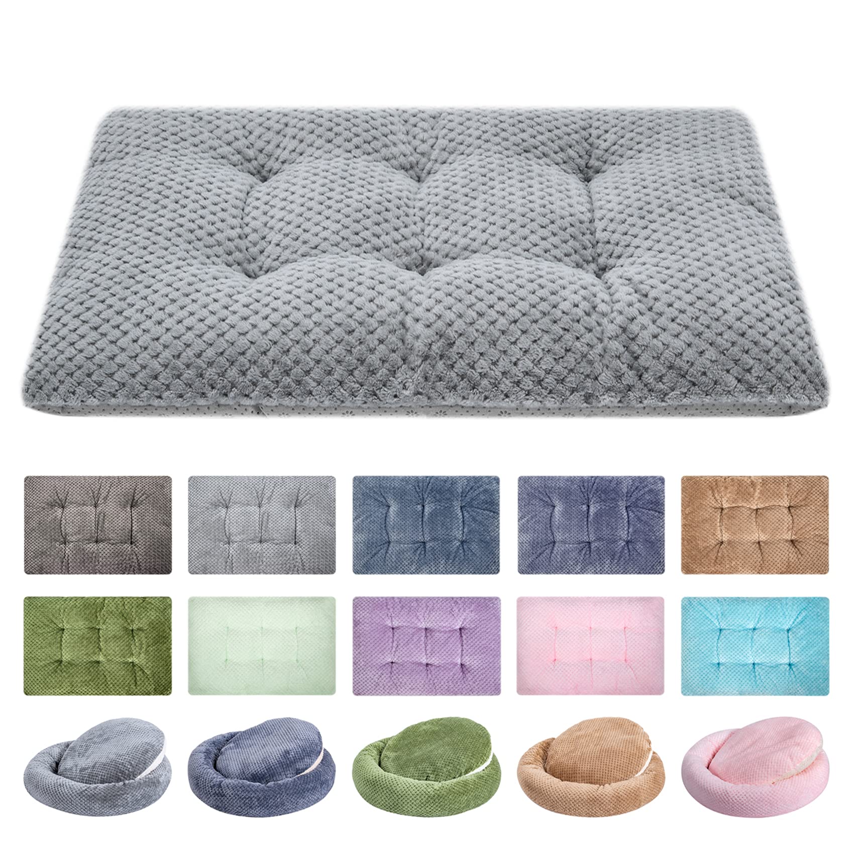 Wonder Miracle cama peluche para perro en jaula, confort suave para dormir.