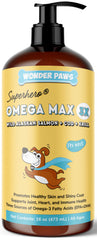 Wonder Paws Aceite Pescado Salmón, botella para apoyar pelaje y piel.