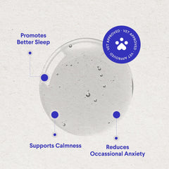Wonder Paws melatonina para perros: etiqueta Suntheanine para soporte calmante.