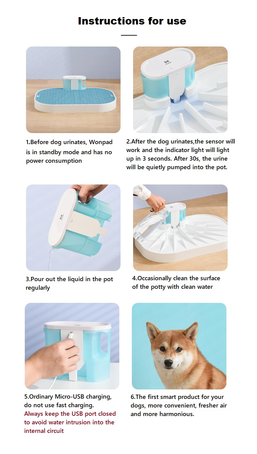 WonPad luz azul indicadora para confirmar recogida en progreso