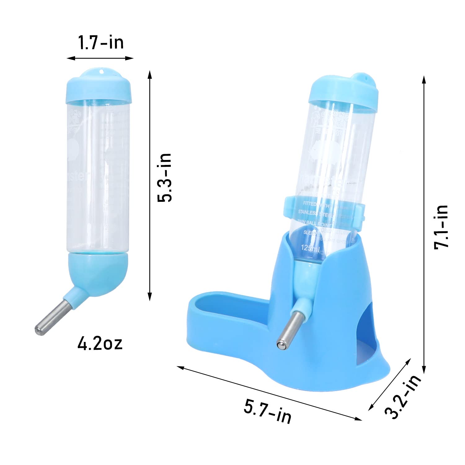 Wontee dispensador automático 125ml para jaula, evita derrames de agua.