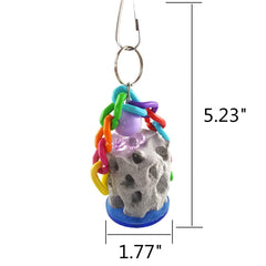 Wontee piedra mineral porosa para aves: superficie irregular para masticar.