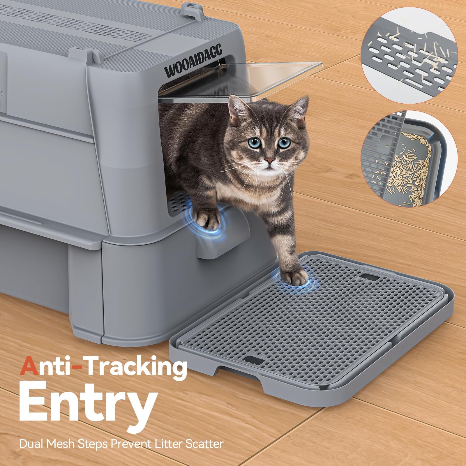 Wooaidagg tamaño-extra-grande-25x17x16-5-pulgadas ofrece espacio cómodo para gatos