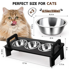 Woodever platillos de acero inoxidable 304 para gatos