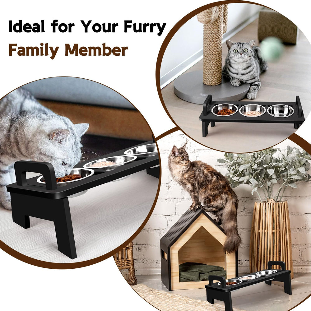 Woodever regalo moderno para amantes de gatos que cuidan su alimentación