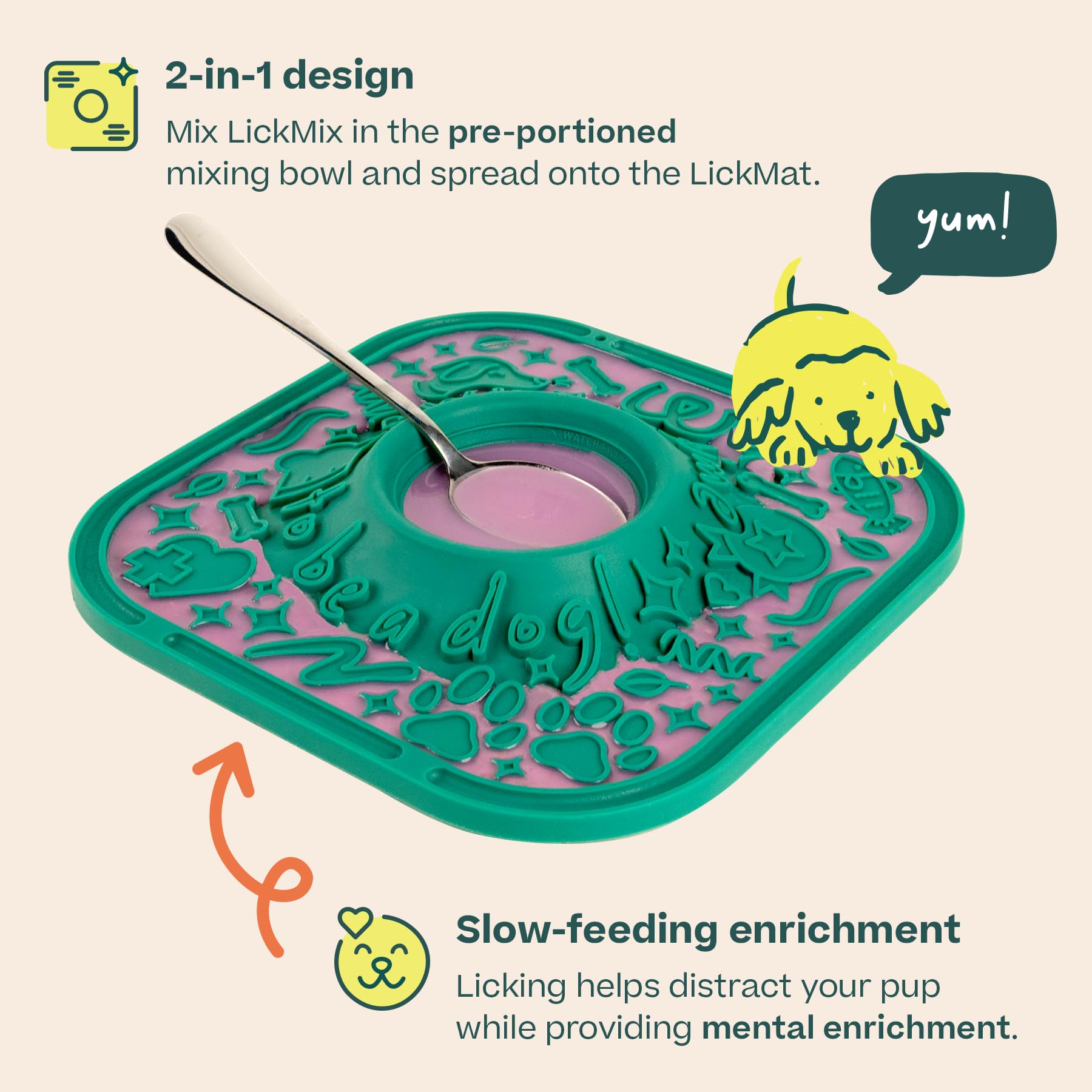 WOOF LickMat facil de limpiar, ahorro de tiempo tras el juego