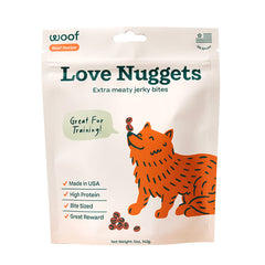 WOOF Love Nuggets bite-sized beef treats ideal for quick training rewards