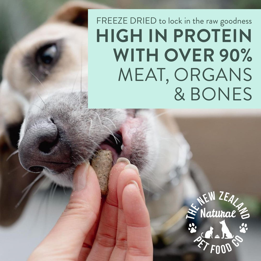 WOOF pato liofilizado con súper alimentos para la digestión.