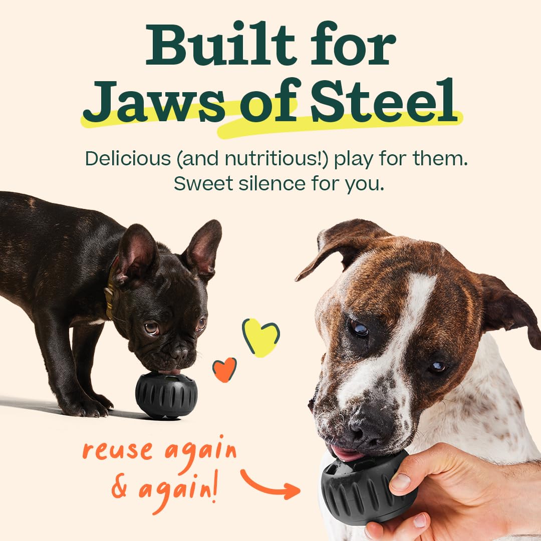 WOOF Power Chewer Pupsicle se llena fácilmente para enriquecimiento y snacks.
