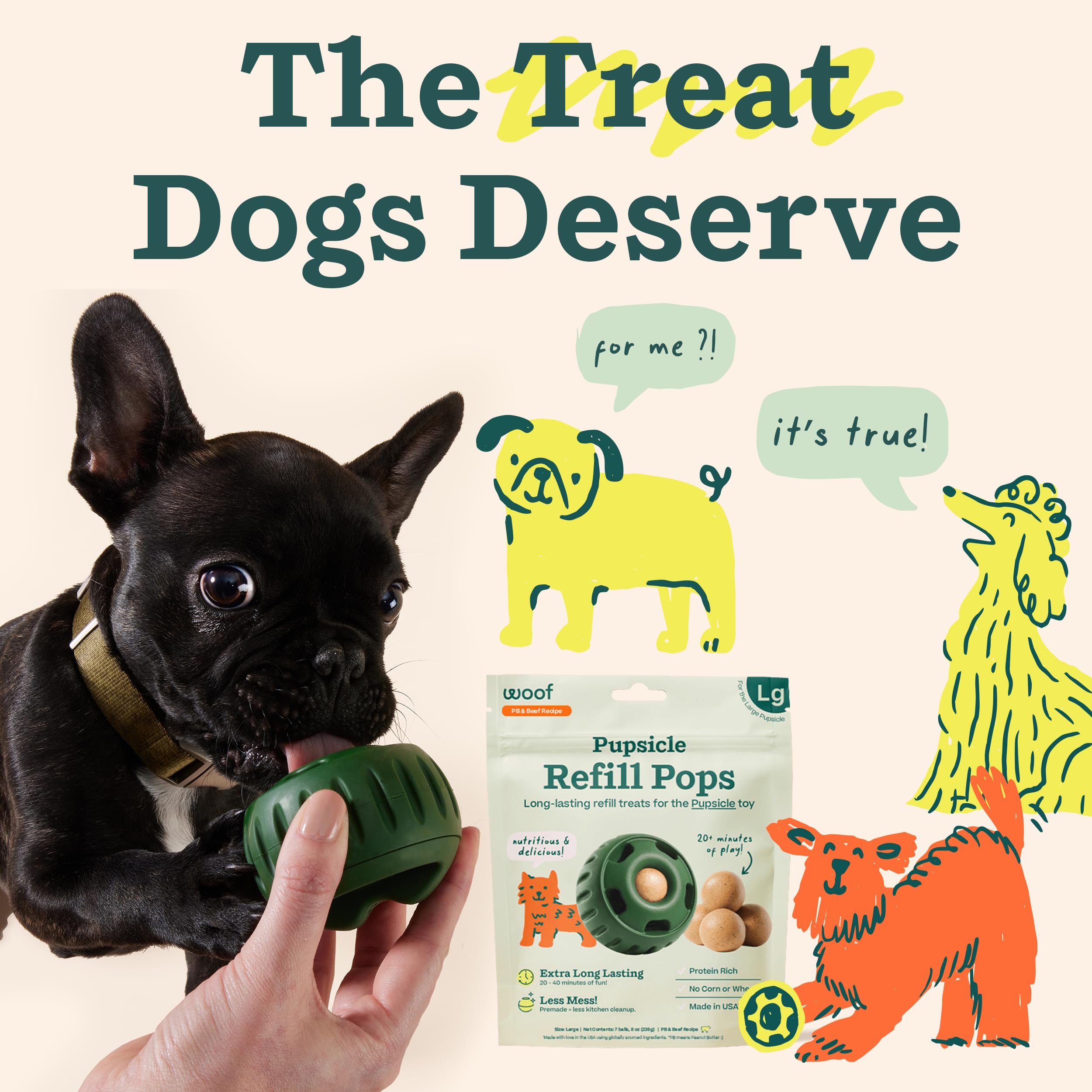 WOOF Pupsicle hecho en Estados Unidos: seguridad y calidad en cada porción.