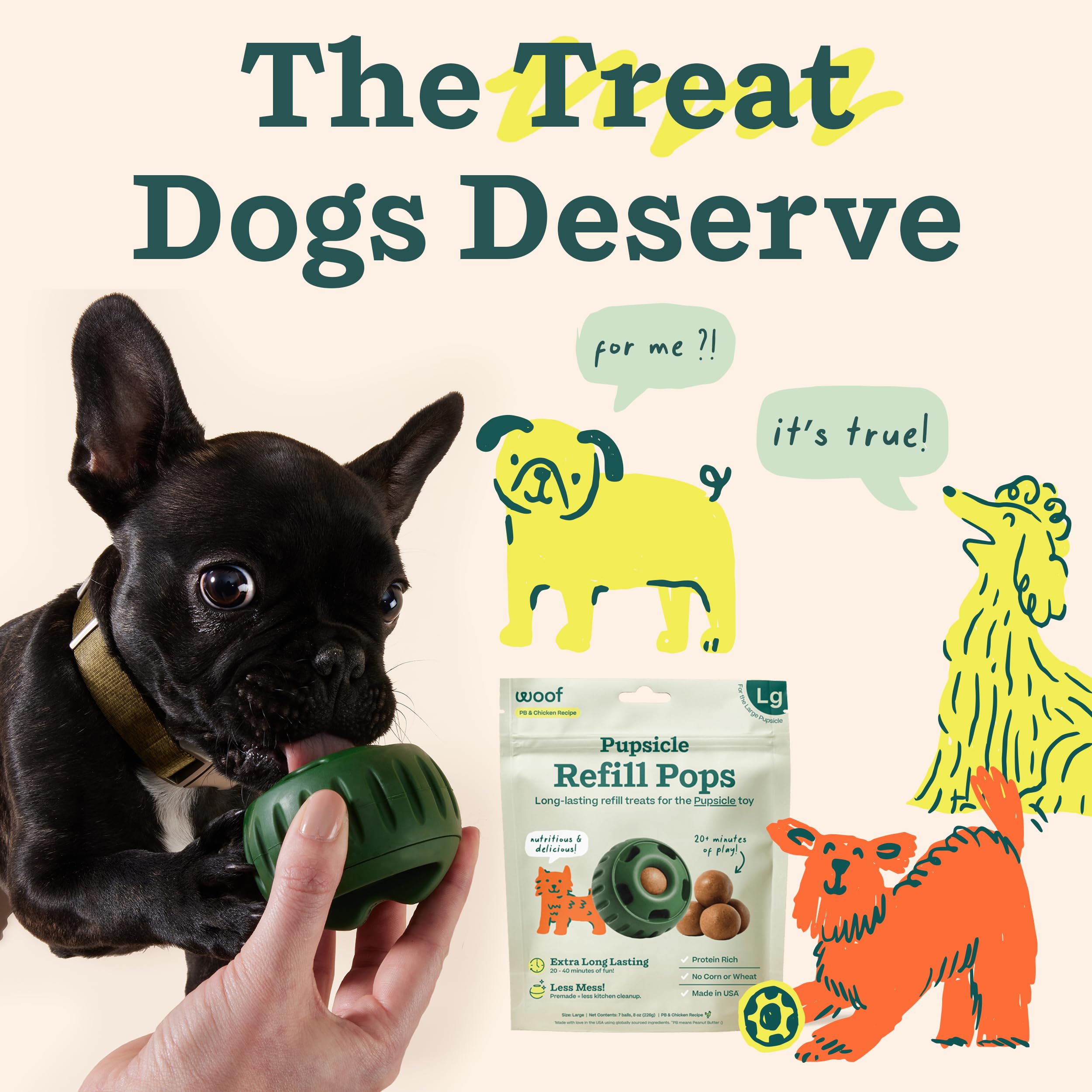 Entretenimiento duradero con WOOF Pupsicle Refill Pops