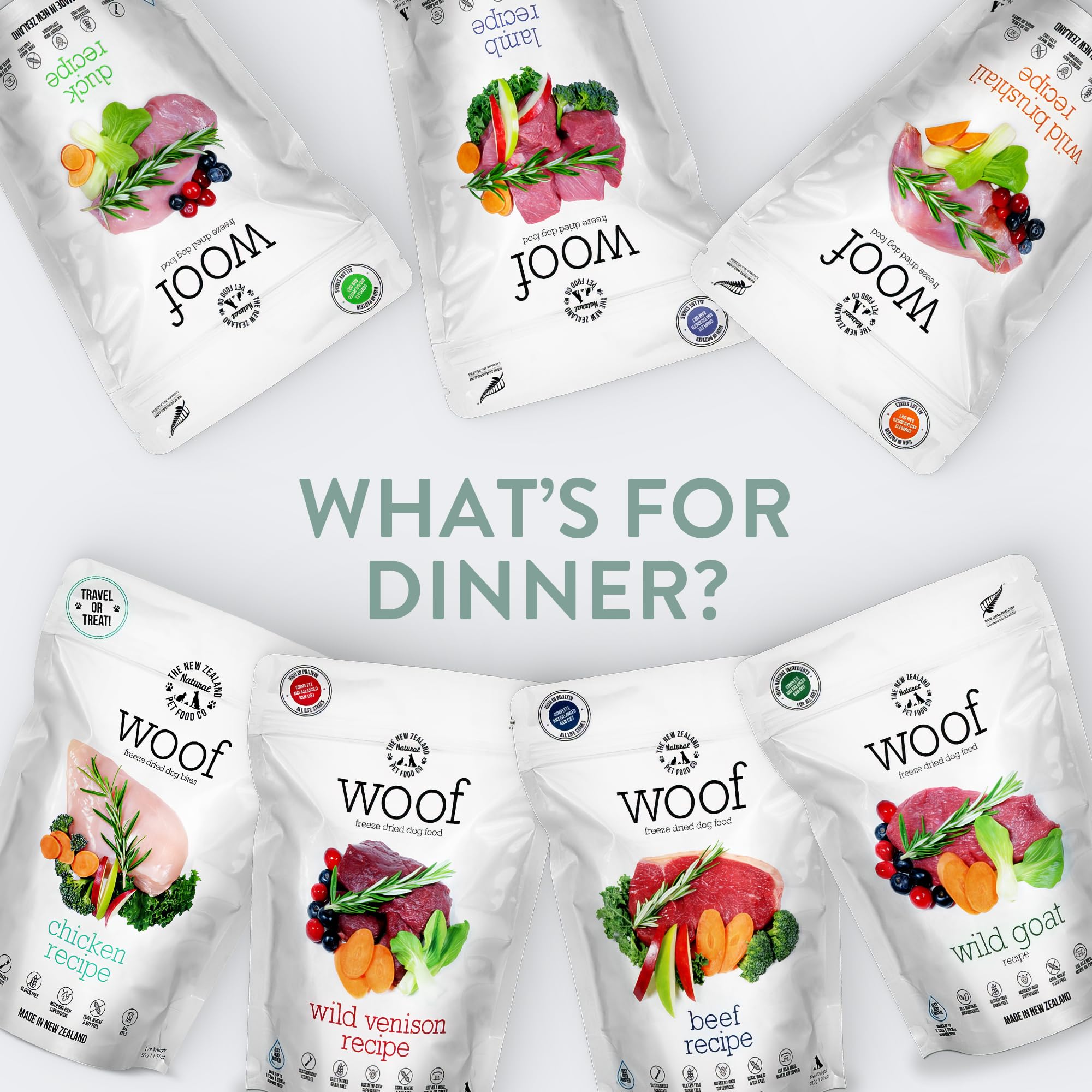 Origen ético en Nueva Zelanda para WOOF Wild Goat.