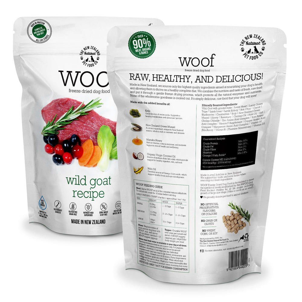 WOOF Wild Goat topper para comidas, mejora la experiencia de alimentación.