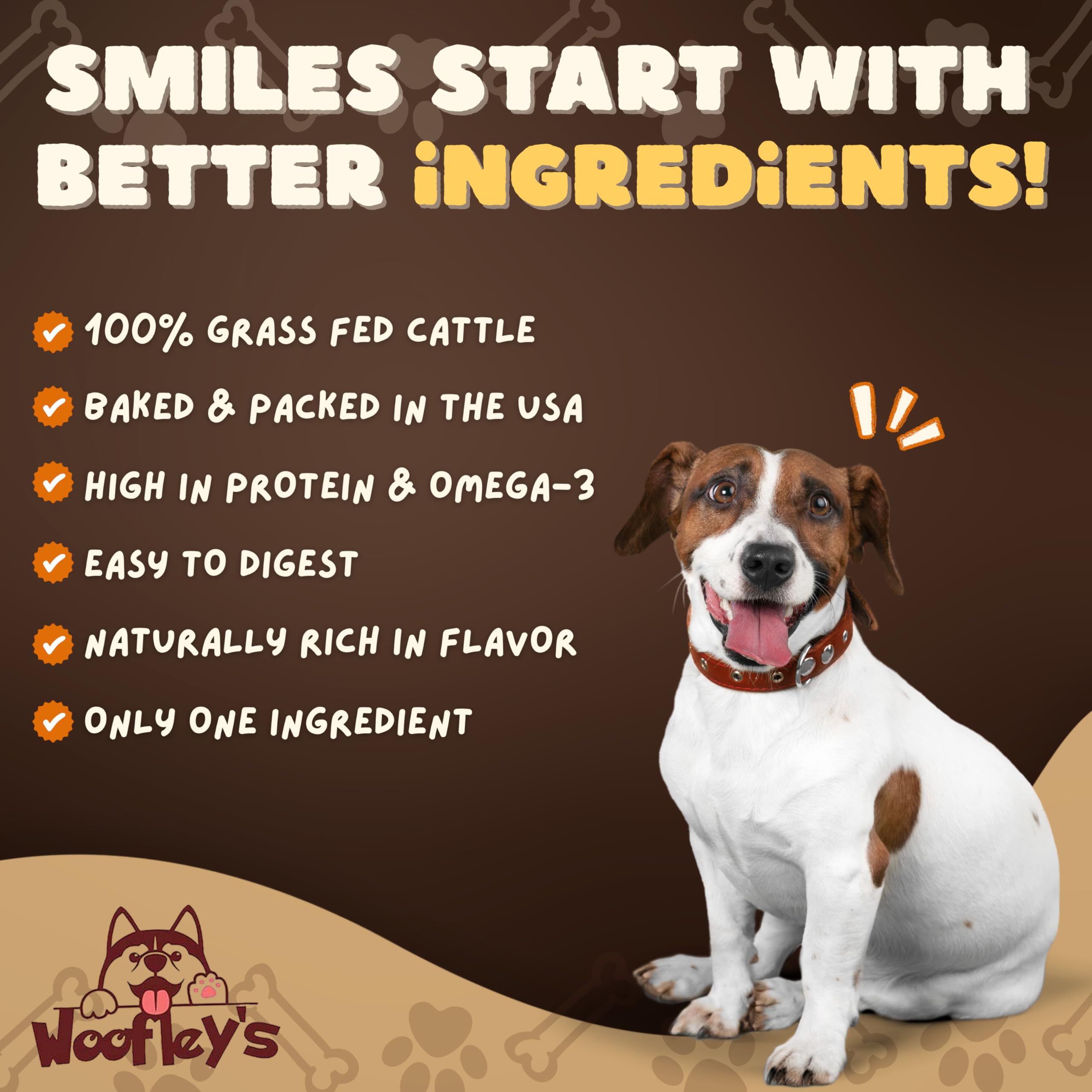 Uso diario seguro de Woofley's Bully Sticks para perros pequeños.