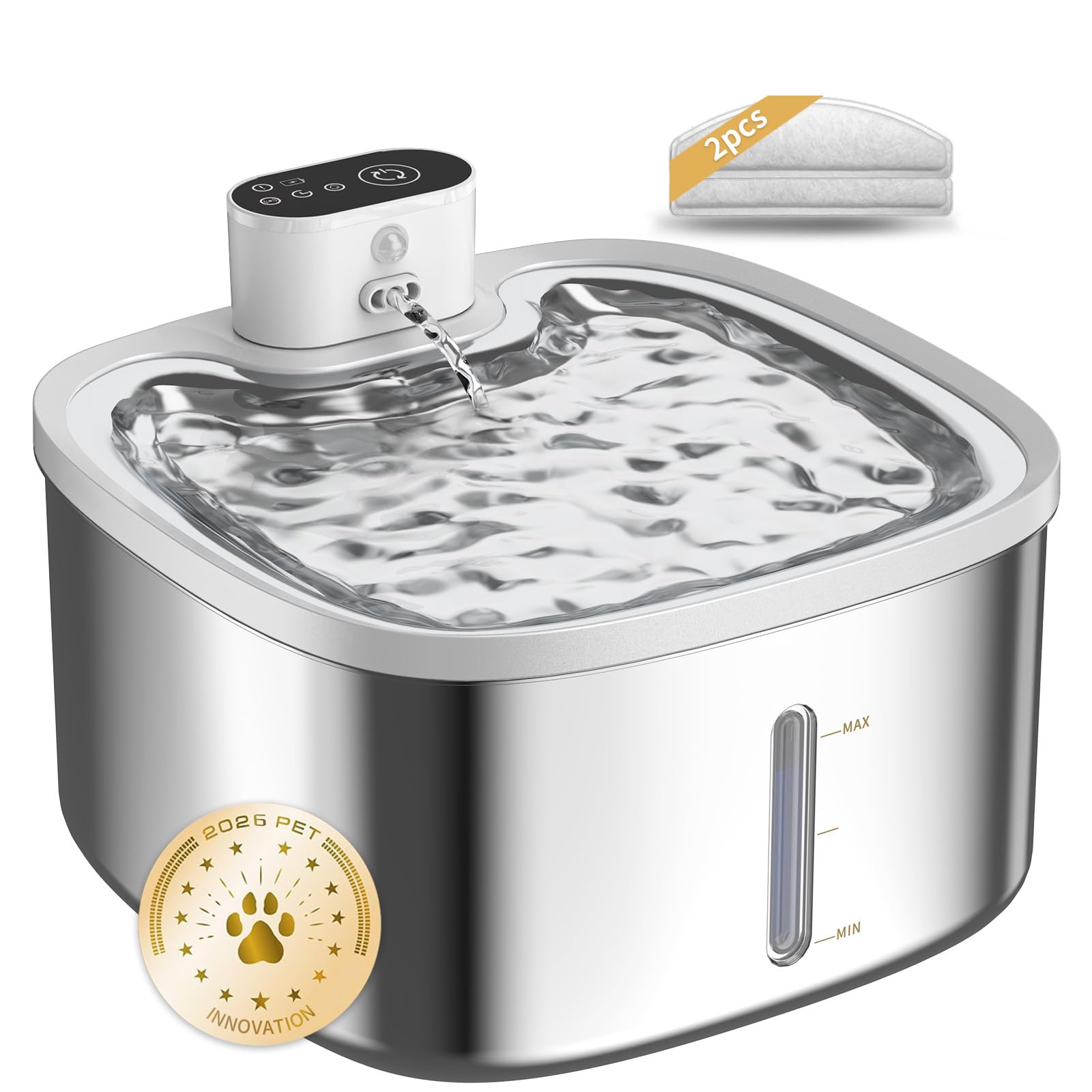 Bebedero Woqucute de acero inoxidable con capacidad 3.5 L.
