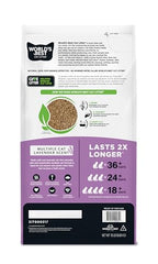 World's Best Cat Litter: aroma-lavanda natural para un ambiente más fresco.