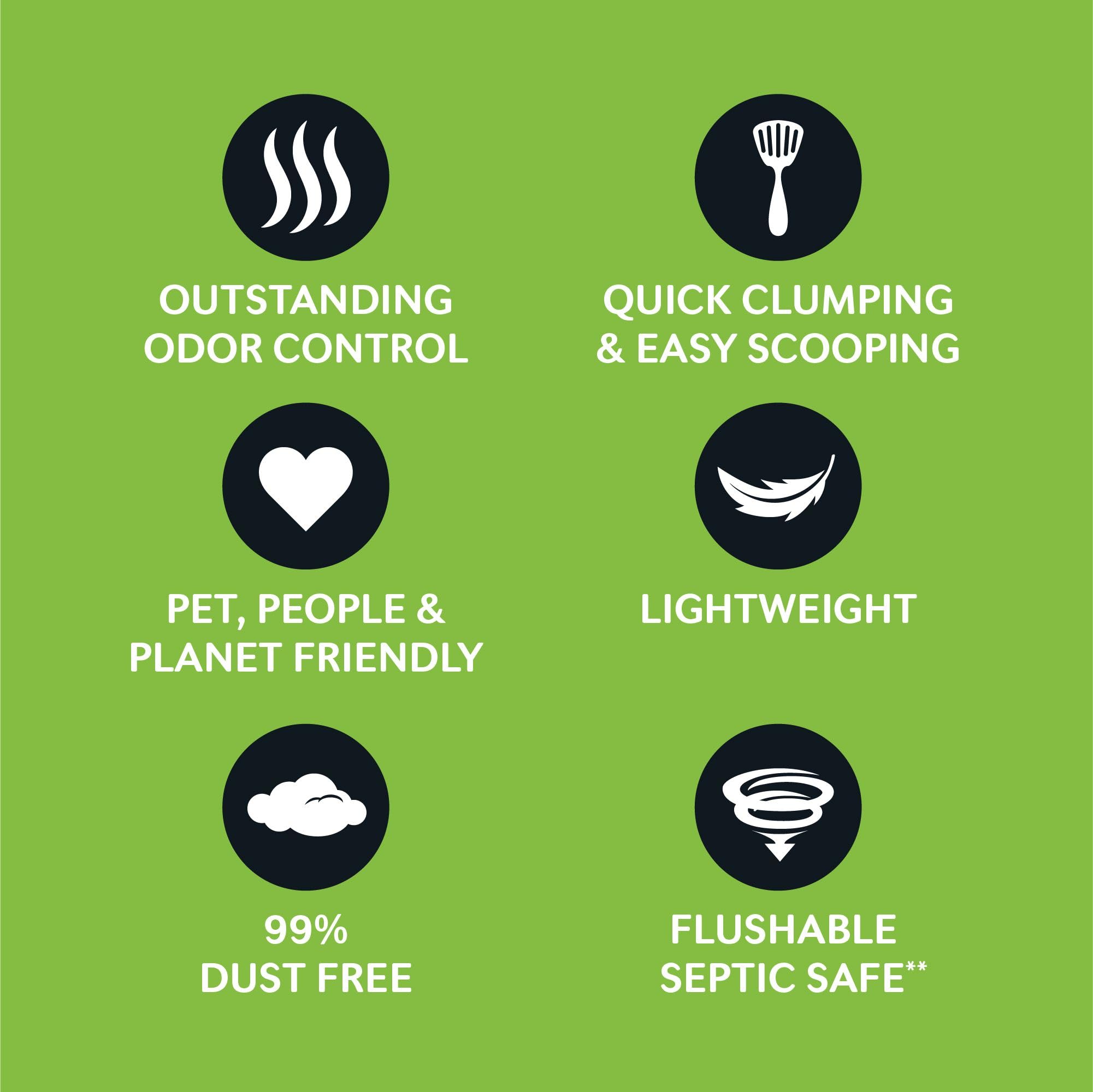 World's Best Cat Litter Comfort Care facil de recoger en segundos.