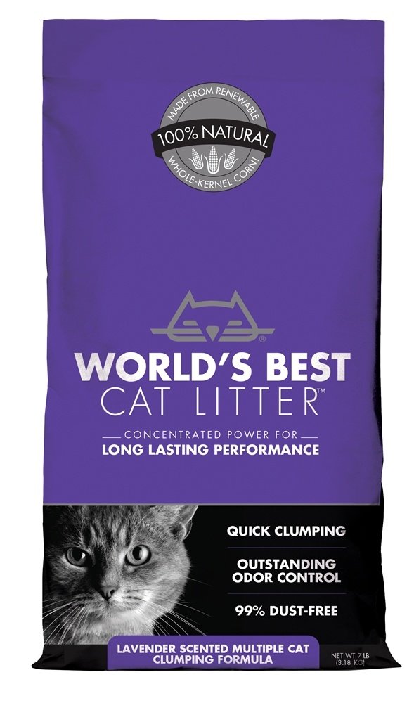 World's Best Cat Litter grumos rápidos lavanda para facilitar la limpieza