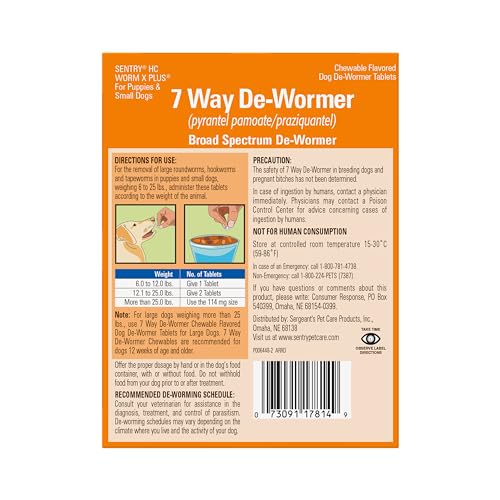 WORM X PLUS caja con 6 tabletas, opción conveniente para dosis regular