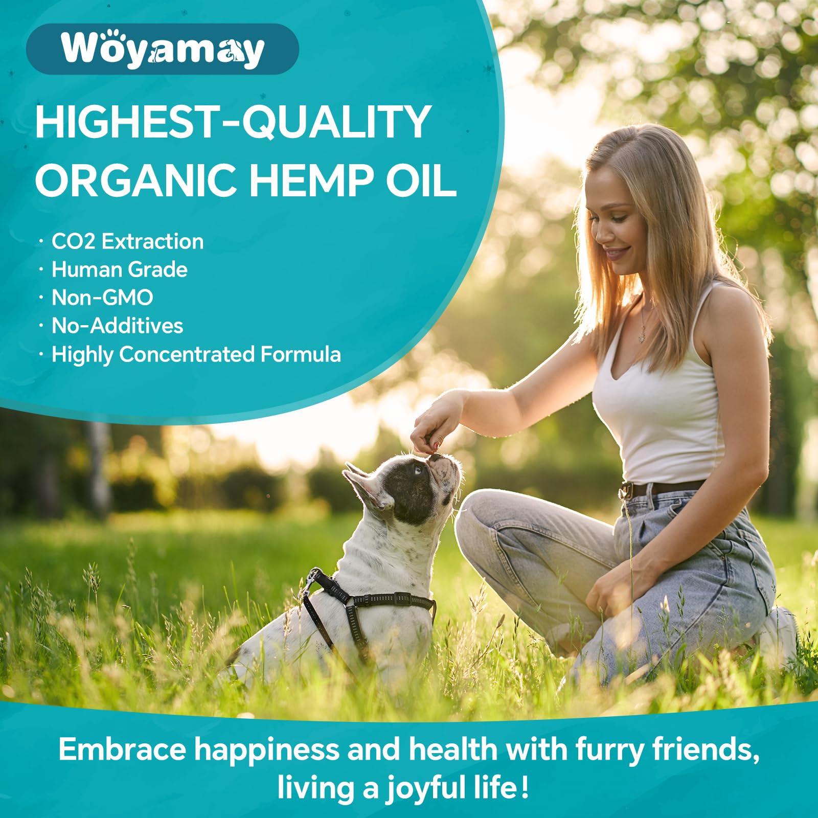 Woyamay Camling Oil: suplemento de Omega 3-6-9, apoyo nutricional general para mascotas.