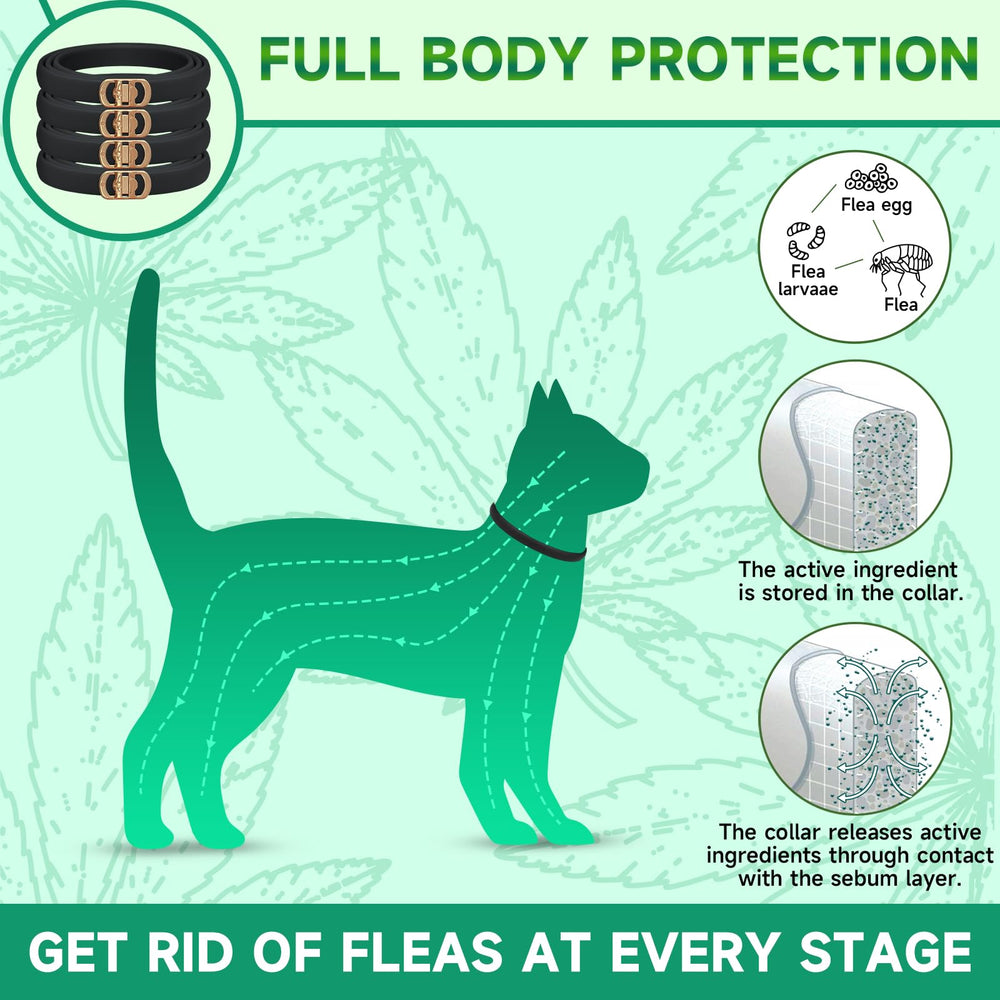 Collar antipulgas Woyamay para gatos, ajuste de hasta 48 cm para todos los tamaños.
