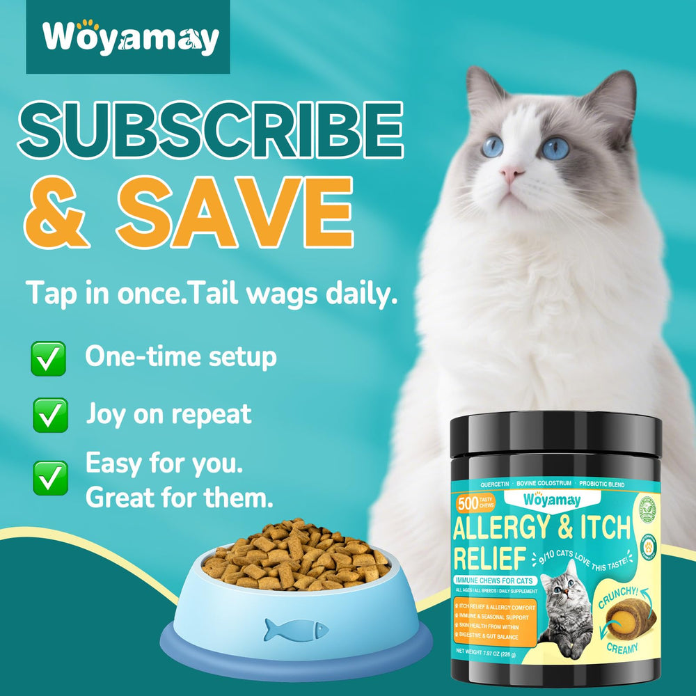 Instrucciones de dosis diaria de Woyamay según peso del gato.