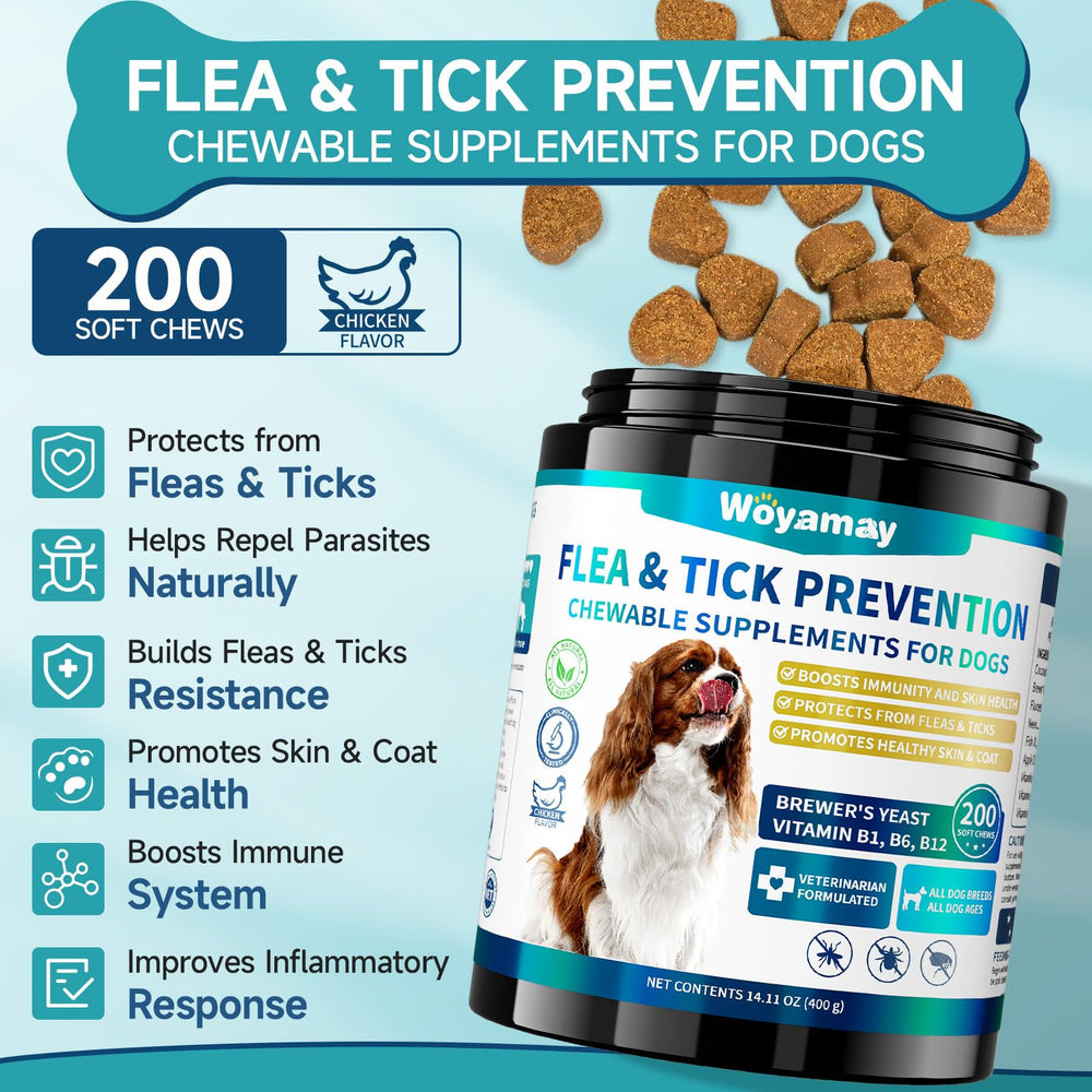 Dosis diaria de Woyamay para perros con masticables naturales.