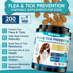 Dosis diaria de Woyamay para perros con masticables naturales.