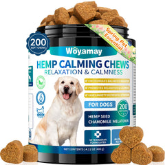 Gomitas calmantes Woyamay para perros, paquete de 200, apoyo a la ansiedad diaria.