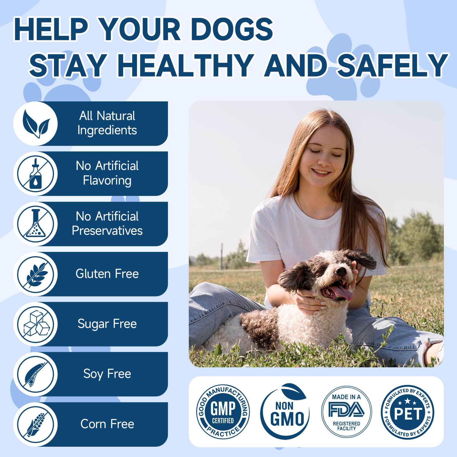 Woyamay probiótico para perros, conveniente para comidas diarias y monitor de salud.