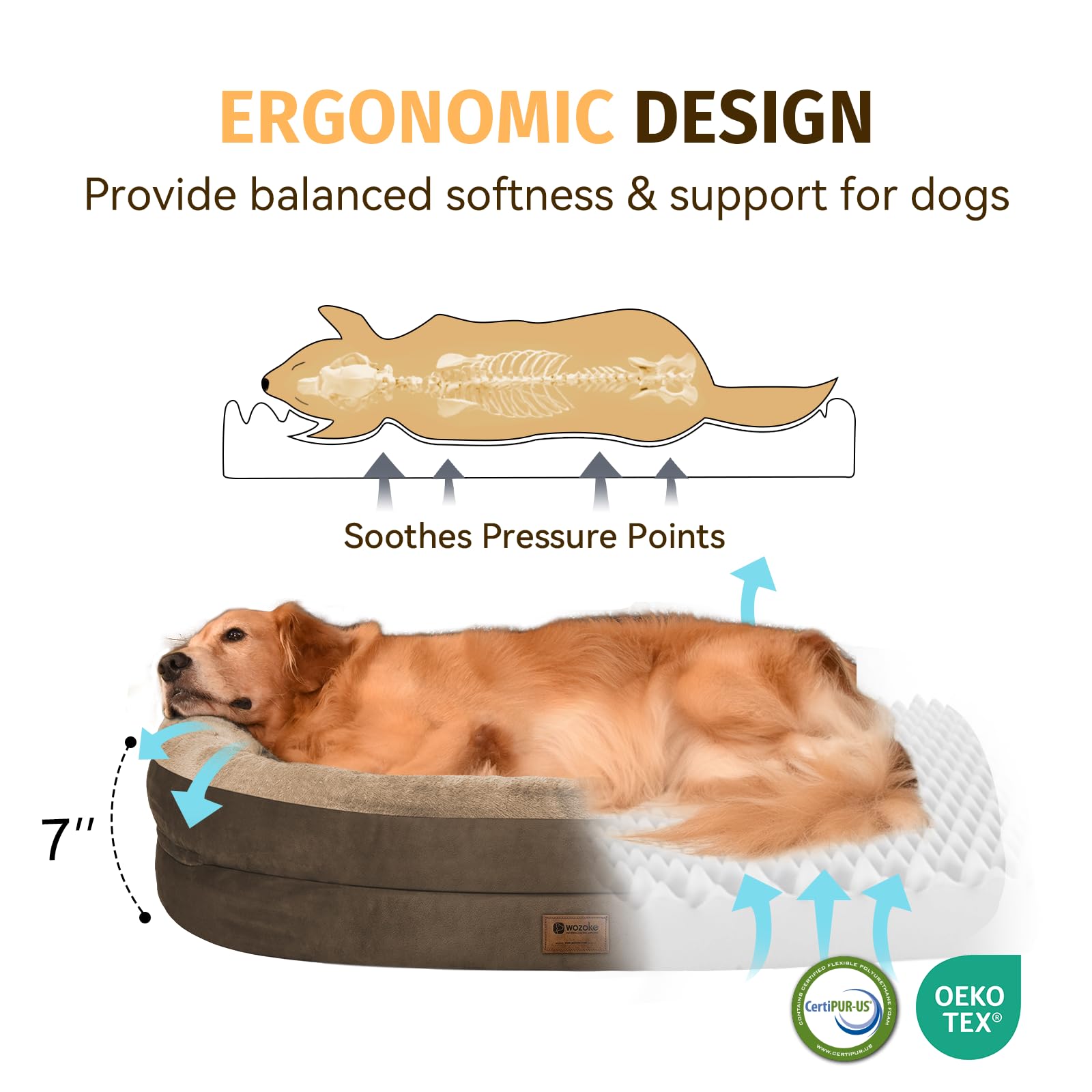 Base antideslizante de WOZOKE evita deslizamientos sobre suelos lisos.