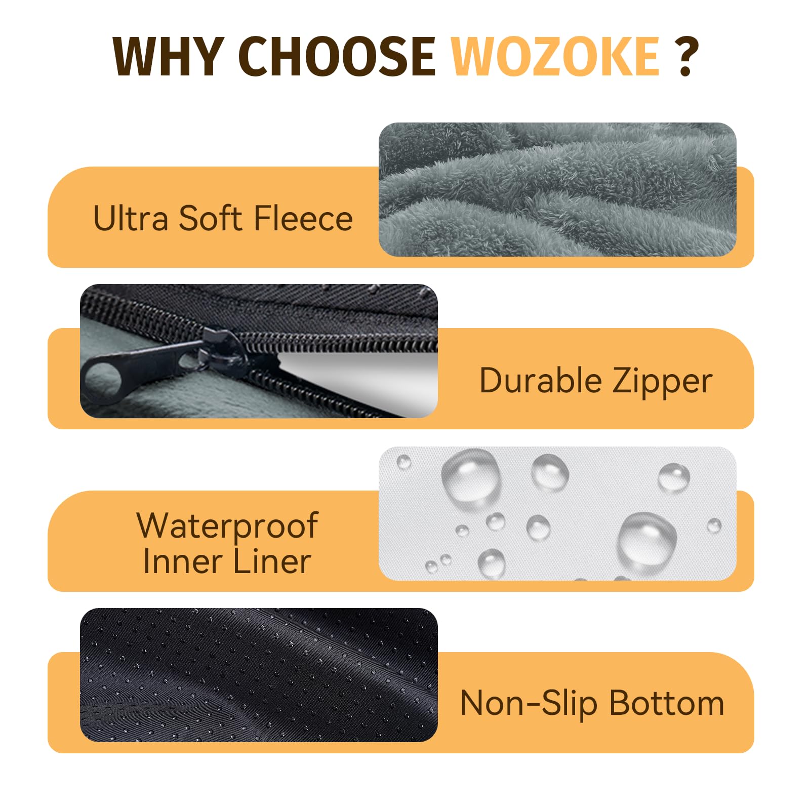 WOZOKE cama gris: diseño duradero que complementa cualquier hogar.