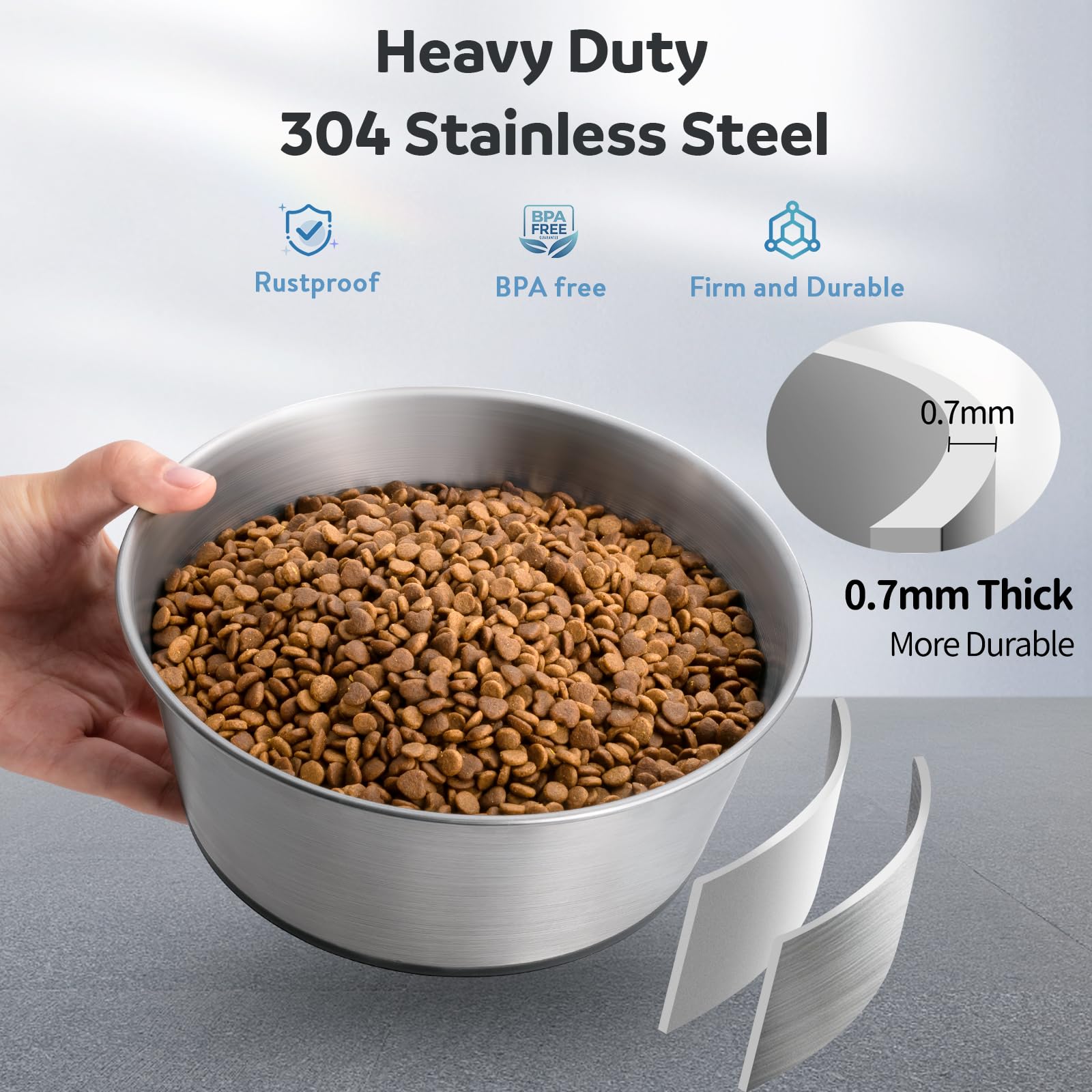 Base antideslizante WROSWT mantiene el plato estable durante la comida.